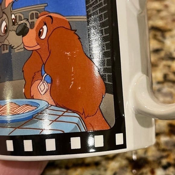 Vintage 1988 Disney Lady & The Tramp Coffee Tea Mug Ceramic Applause Korea - Picture 10 of 10